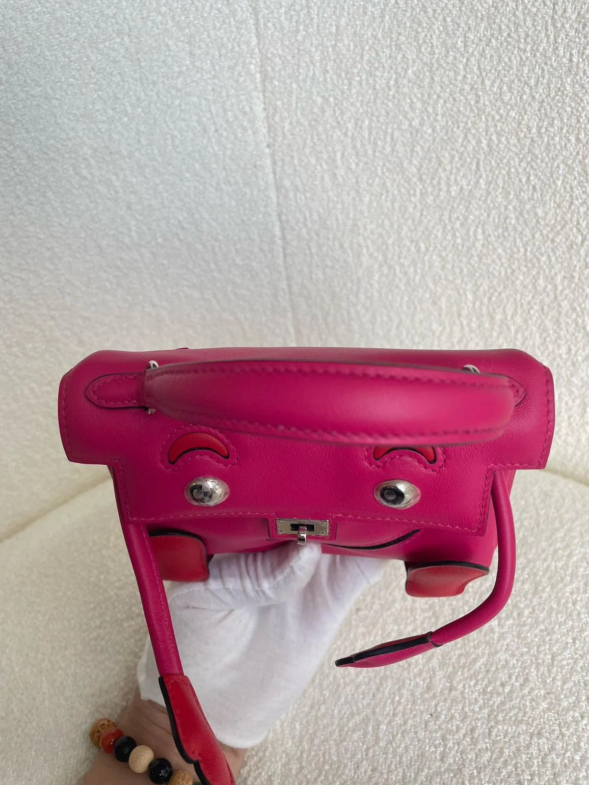 Hermes Kelly doll Pink Red Swift leather palladium hardware - Image 4
