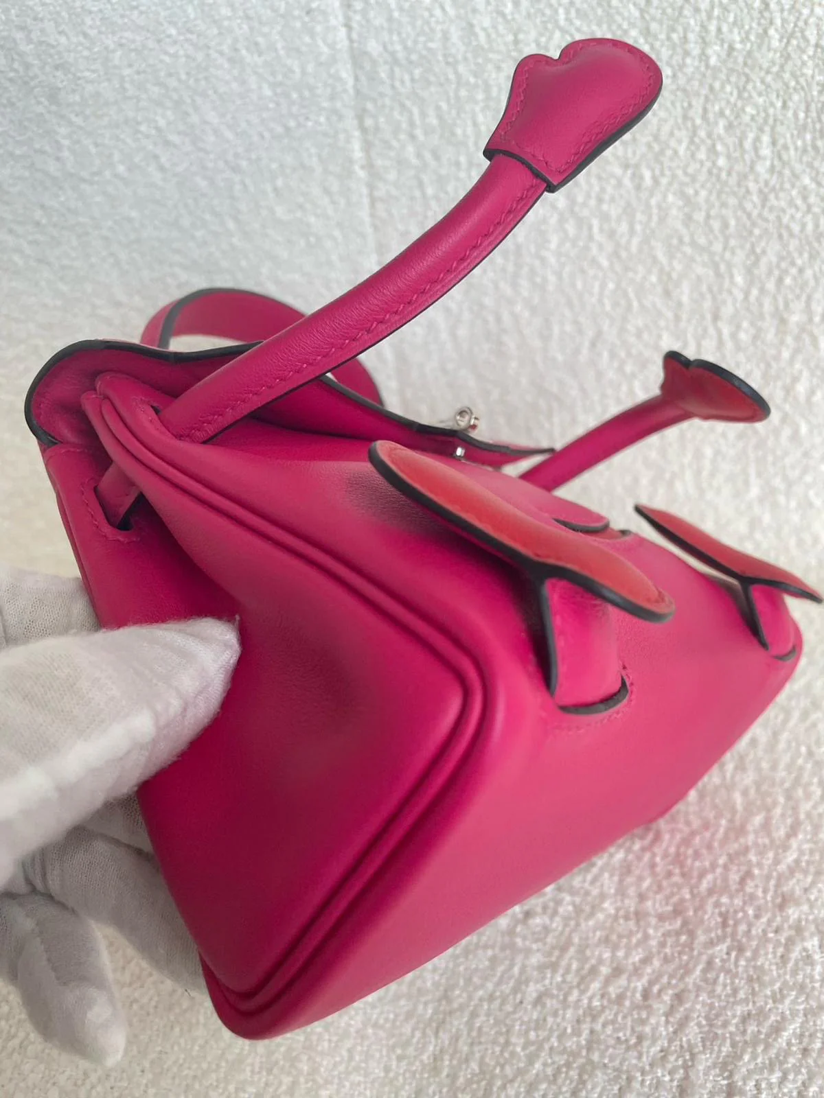 Hermes Kelly doll Pink Red Swift leather palladium hardware - Image 5