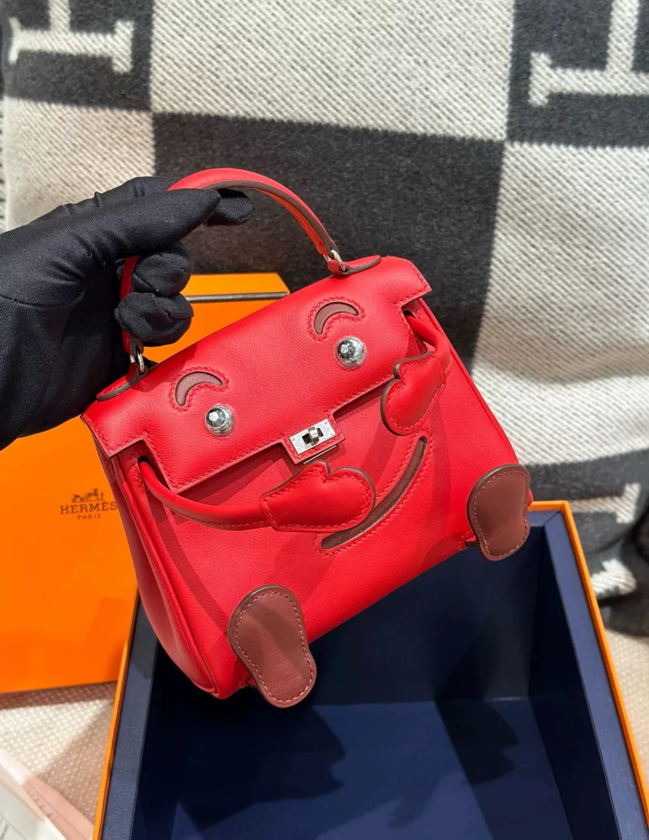 Hermes kelly doll Red Swift leather with Palladium Hardware - Image 2
