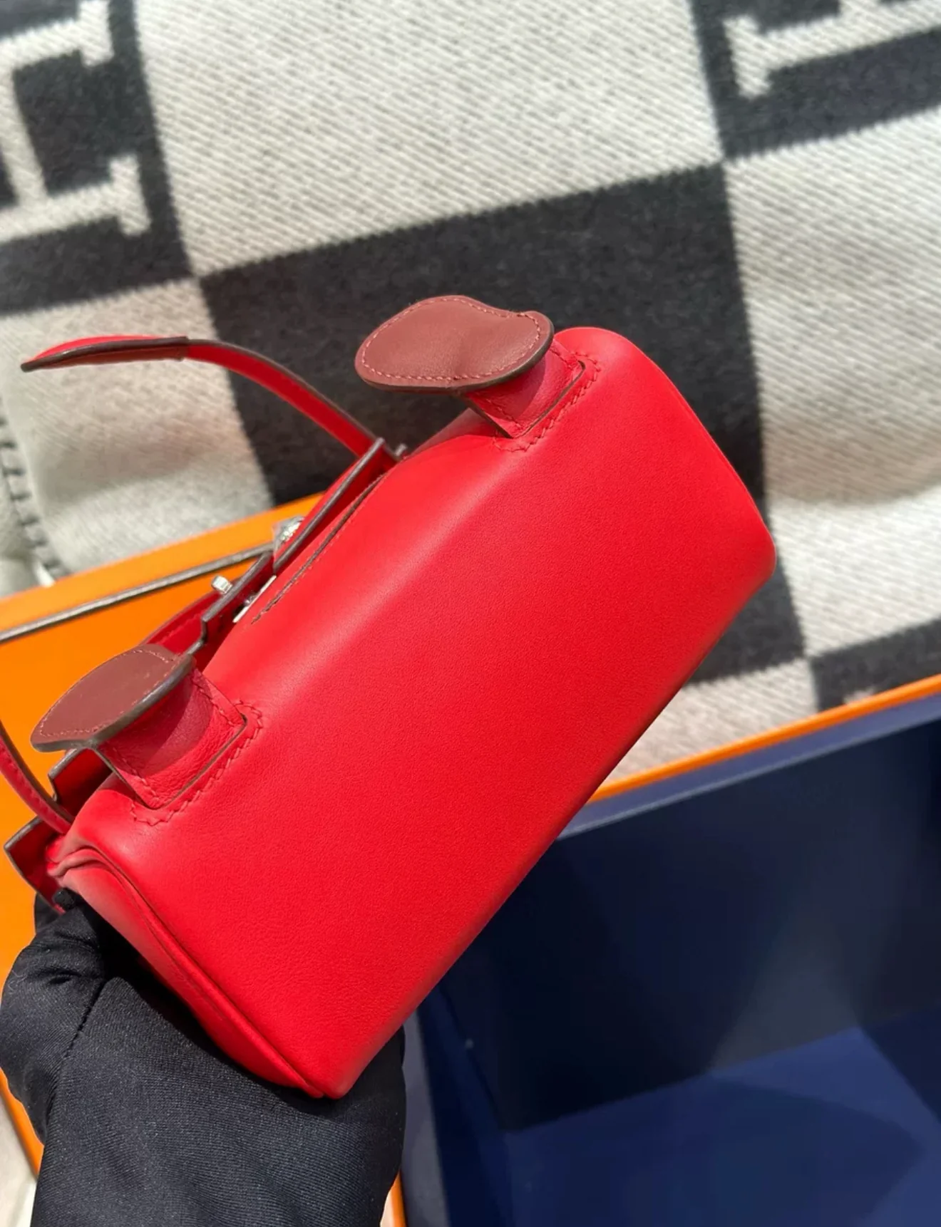 Hermes kelly doll Red Swift leather with Palladium Hardware - Image 3