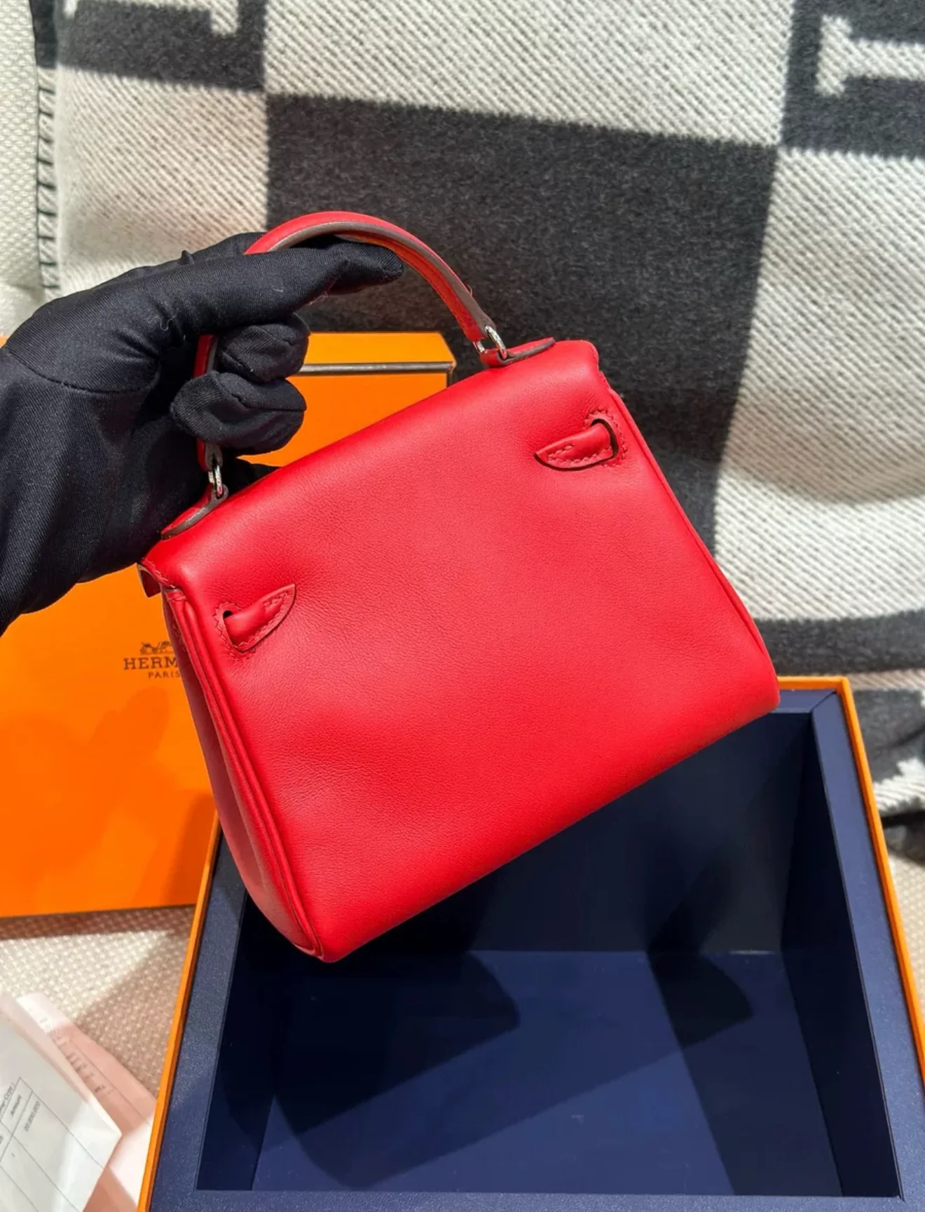 Hermes kelly doll Red Swift leather with Palladium Hardware - Image 6