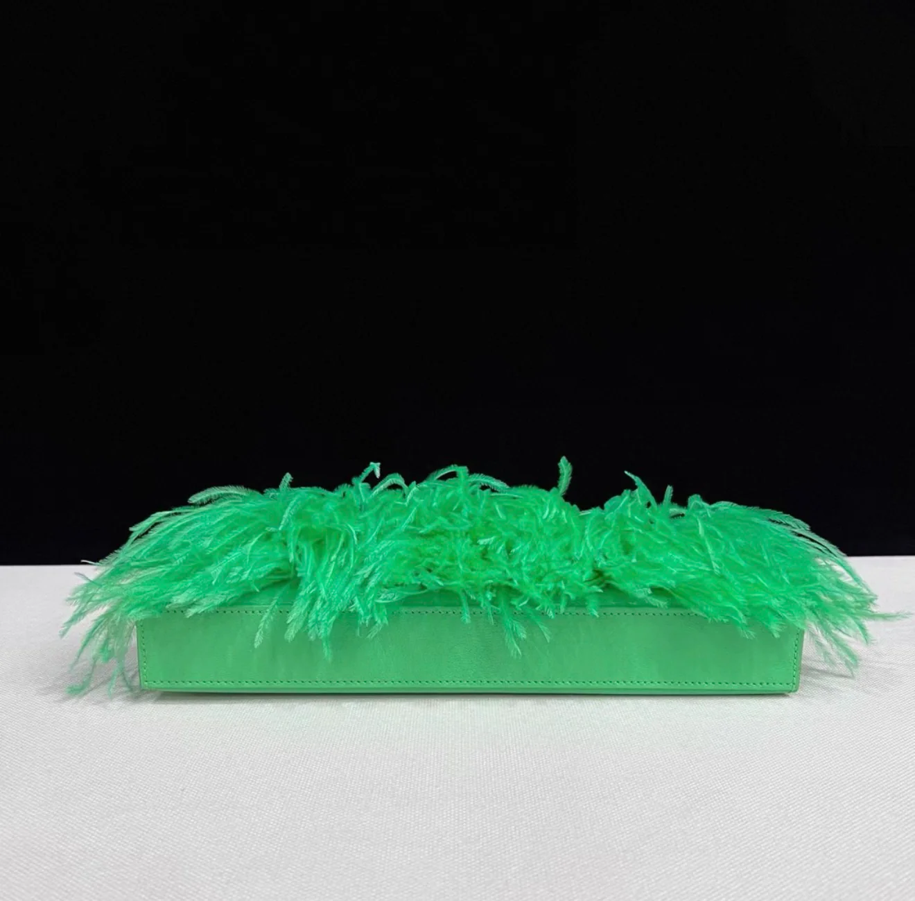 Hermès Kelly Elan Foile Vert Comics Chevre and Ostrich Feather Palladium Hardware - Image 5