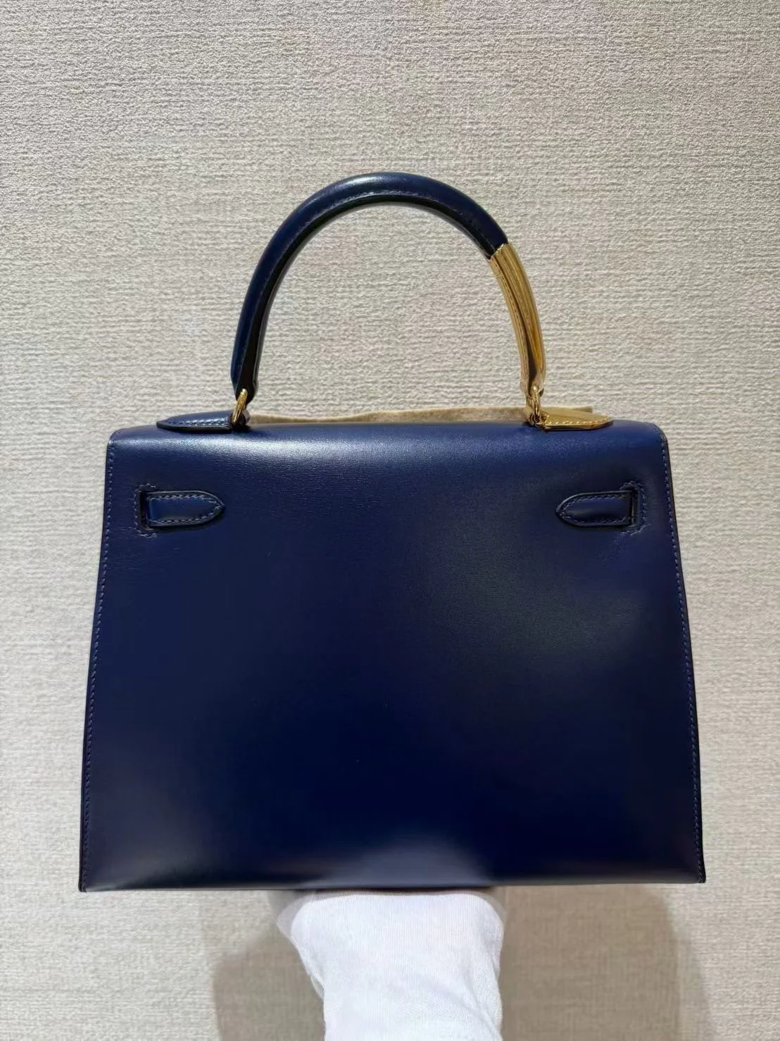 Hermes kelly Midas 25 Blue Sapphire box leather gold hardware - Image 2