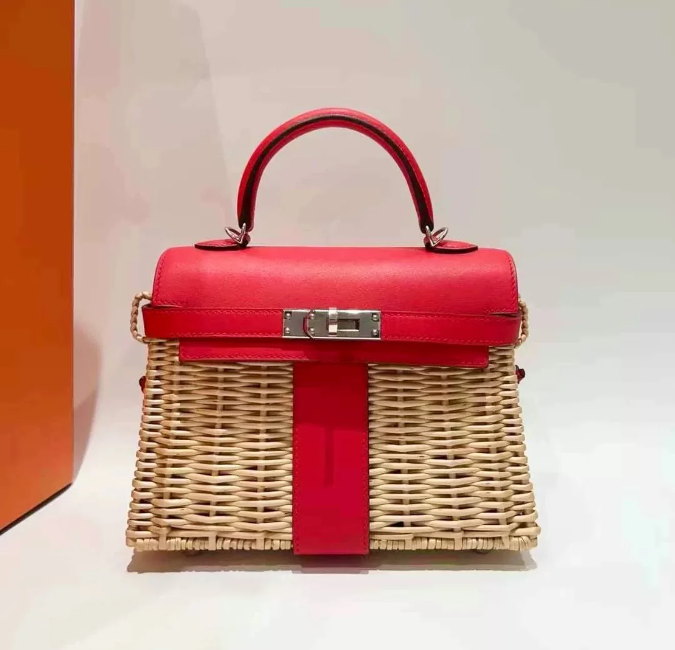 Hermès Kelly Mini Picnic Red Swift Leather Palladium Hardware