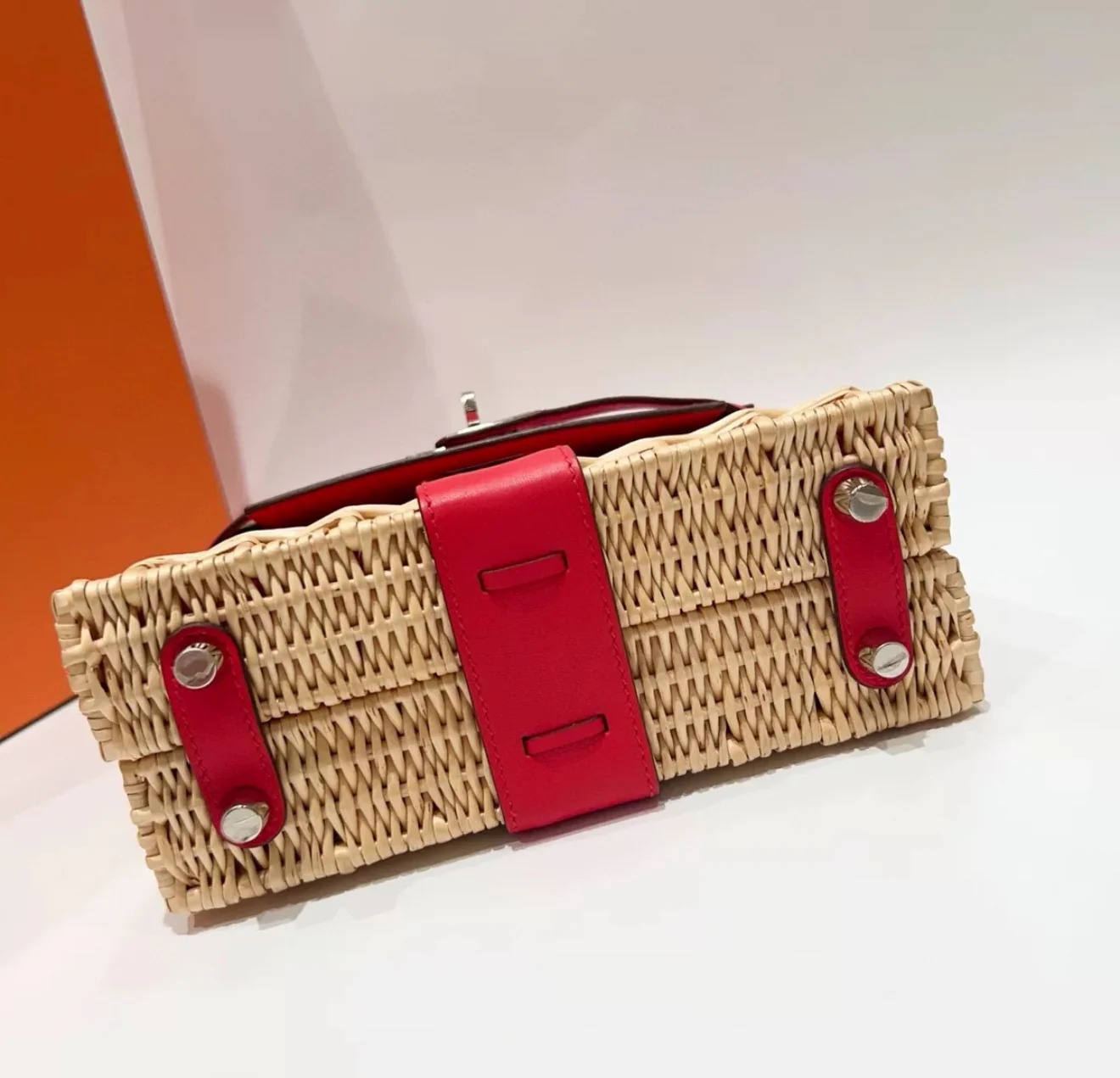 Hermès Kelly Mini Picnic Red Swift Leather Palladium Hardware - Image 2