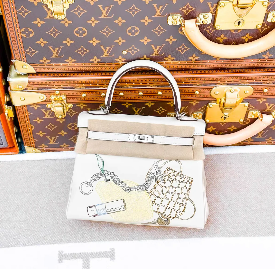 Hermès Kelly Retourne 25 In & Out Nata Swift Palladium Hardware - Image 2