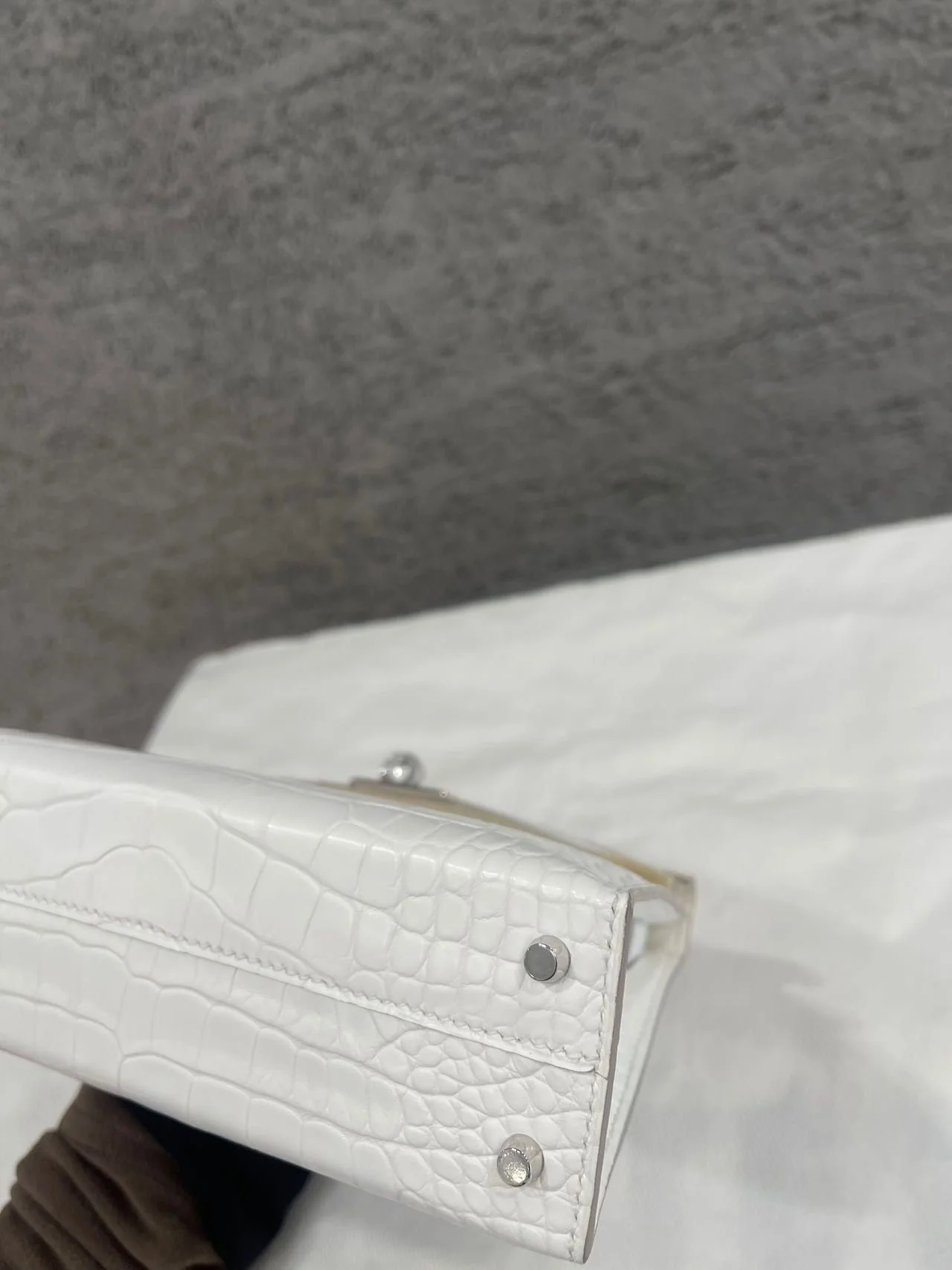 Hermès Kelly Sellier 20 Creme Chantilly Matte Alligator Palladium Hardware - Image 11