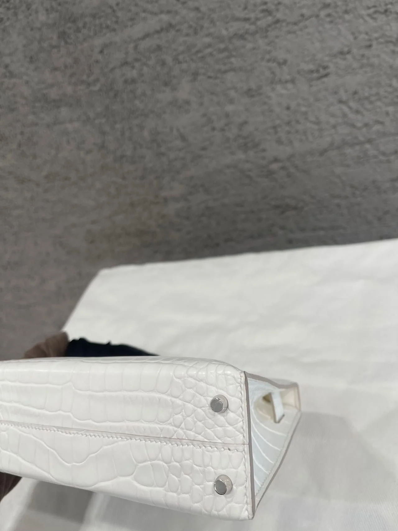 Hermès Kelly Sellier 20 Creme Chantilly Matte Alligator Palladium Hardware - Image 9
