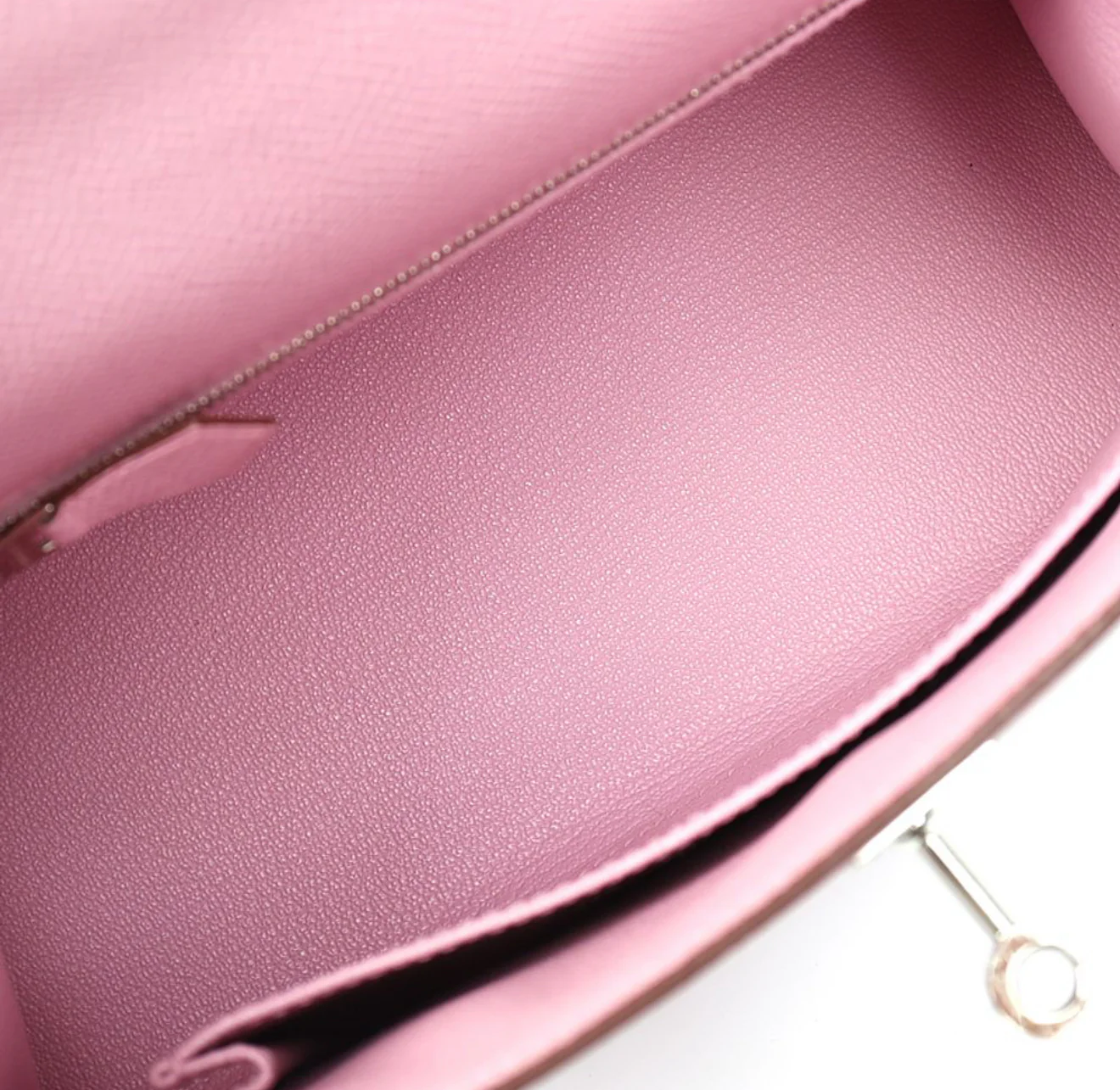Hermès Kelly Sellier 25 Mauve Sylvestre Epsom Palladium Hardware - Image 4