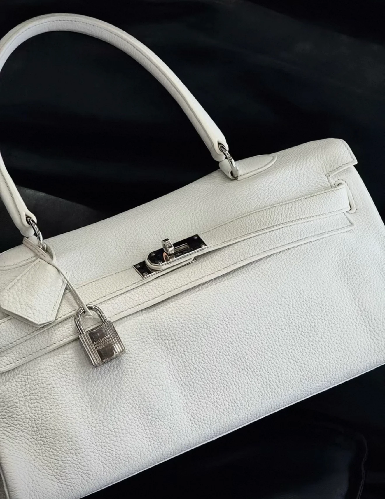 Hermès Kelly Shoulder White Togo leather palladium hardware - Image 2