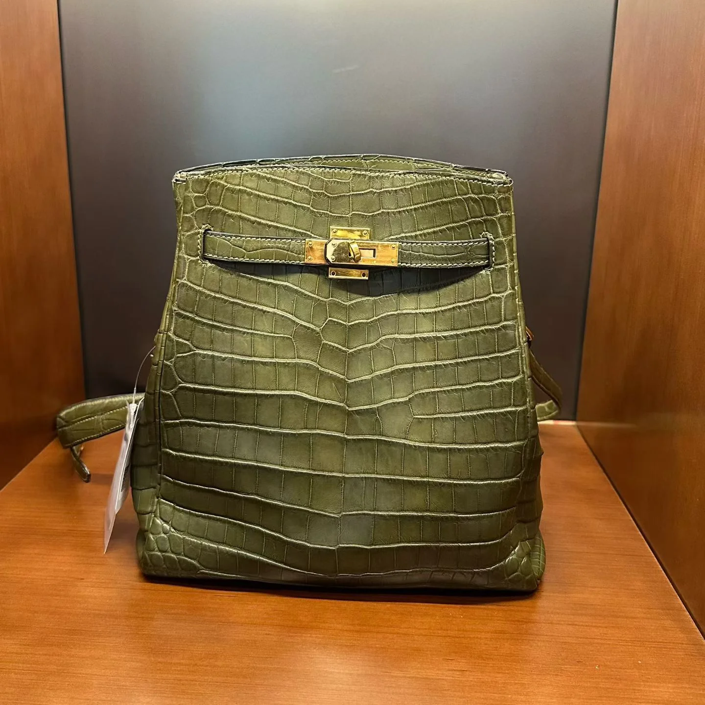 Hermès Kelly sport matte Green alligator gold hardware