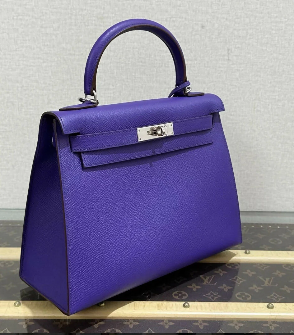 Hermès Kelly 28 Iris Purple Epsom leather palladium hardware - Image 2