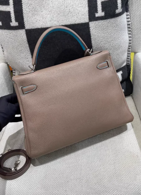 Hermes Kelly 32 etoupe Togo leather palladium hardware - Image 2