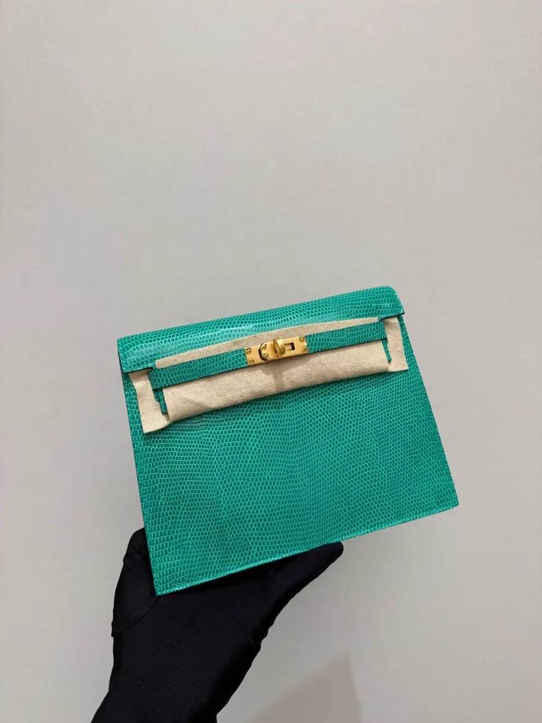 Hermes Kelly danse 6W mint green lizard leather gold hardware