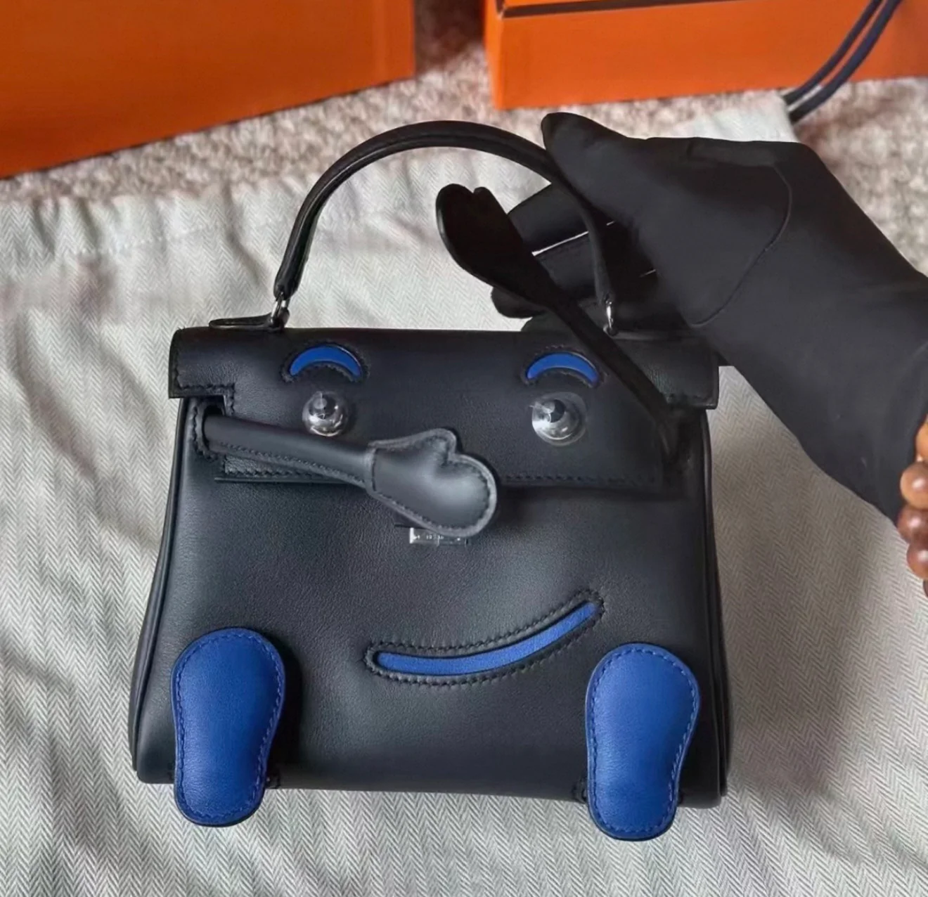 Hermes Kellydoll doll indigo/royal blue swift leather palladium hardware - Image 2