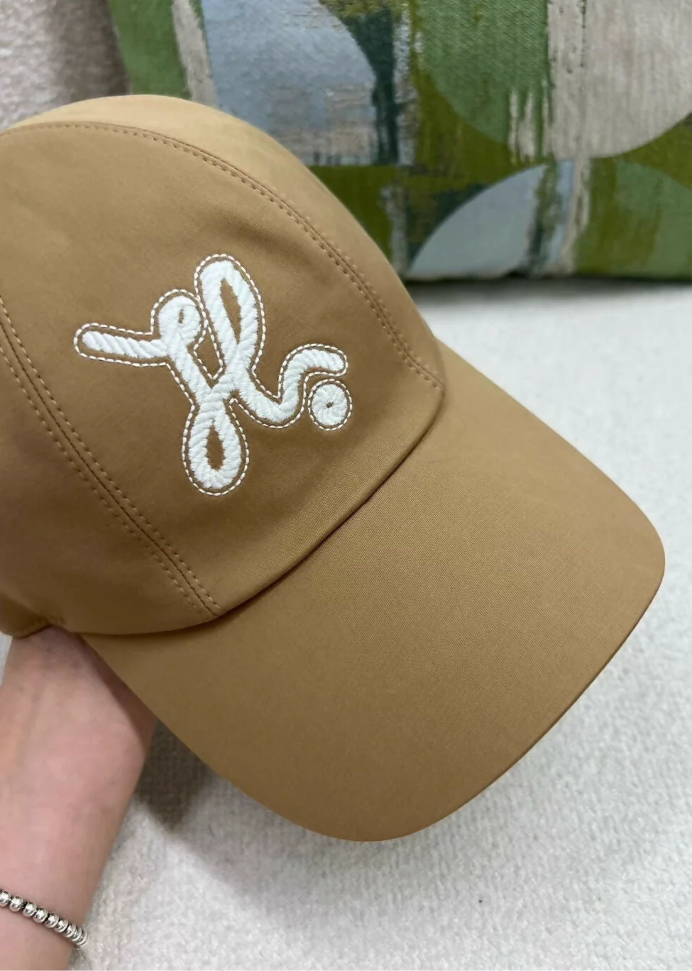 HERMES Cotton Twill Serena Nautic Cap 57 Biscuit - Image 2