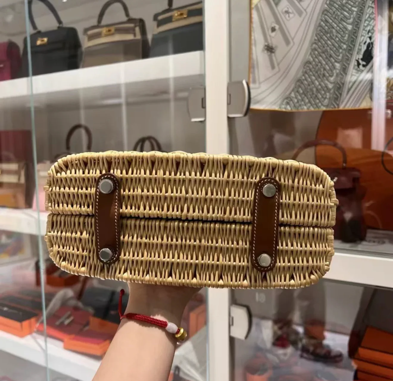 Hermes Limited Edition Bolide Bag Picnic Osier Wicker & Barenia Leather - Image 2