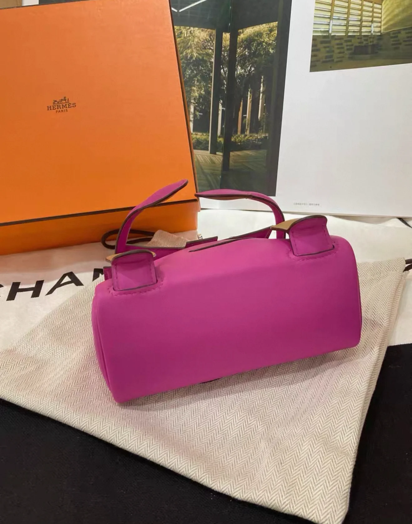 HERMÈS Limited Edition Kelly Doll Biscuit (4B) Magnolia (9I) Swift Palladium Hardware - Image 5