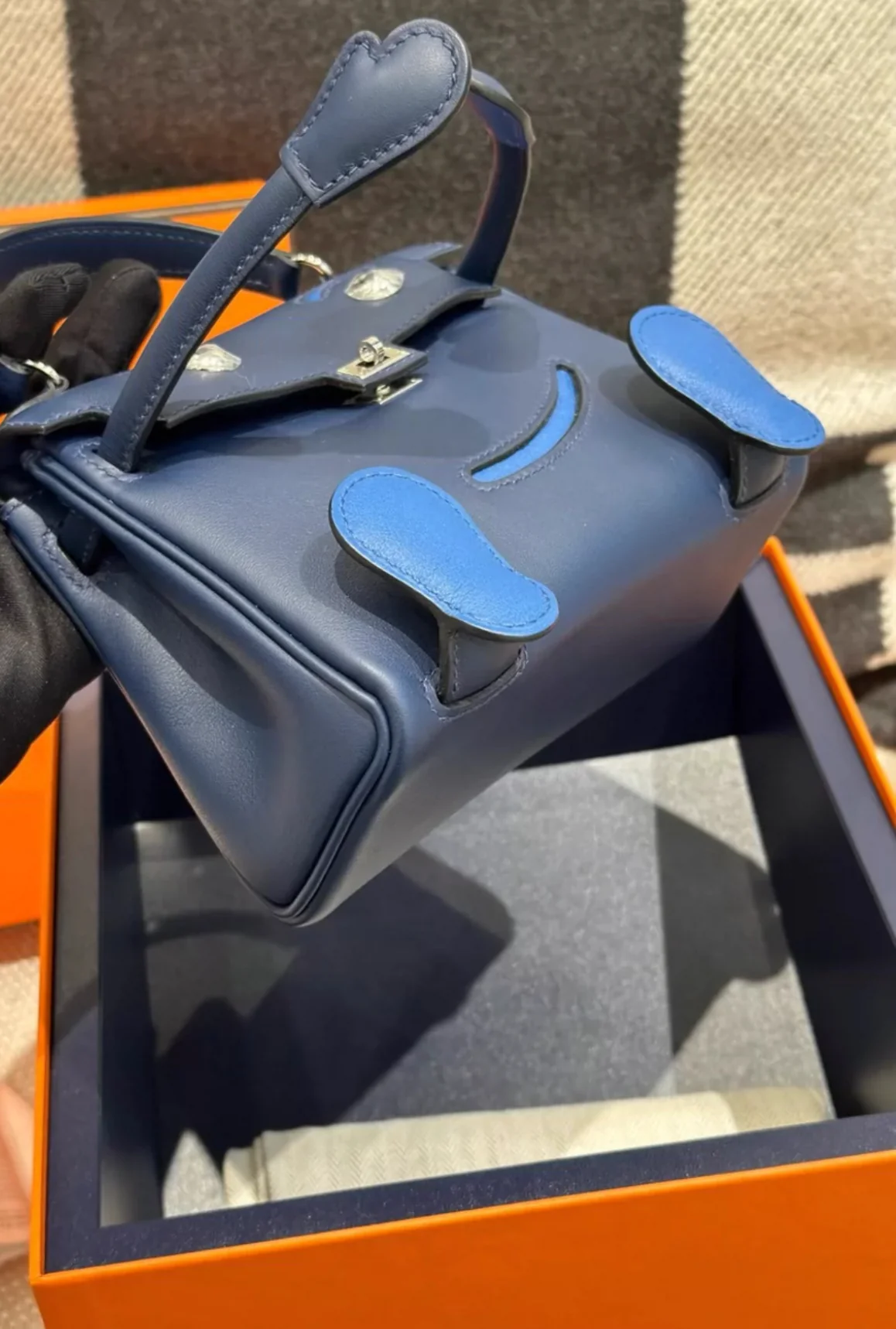 HERMÈS Limited Edition Kelly Doll Bleu Indigo Bleu Royal Swift Palladium hardware - Image 5