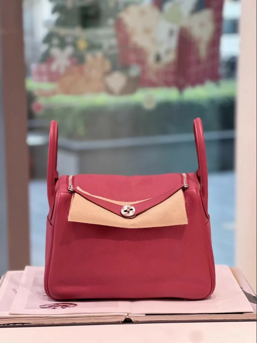 Hermes Lindy 30 Ruby Clemence Leather Palladium Hardware - Image 2