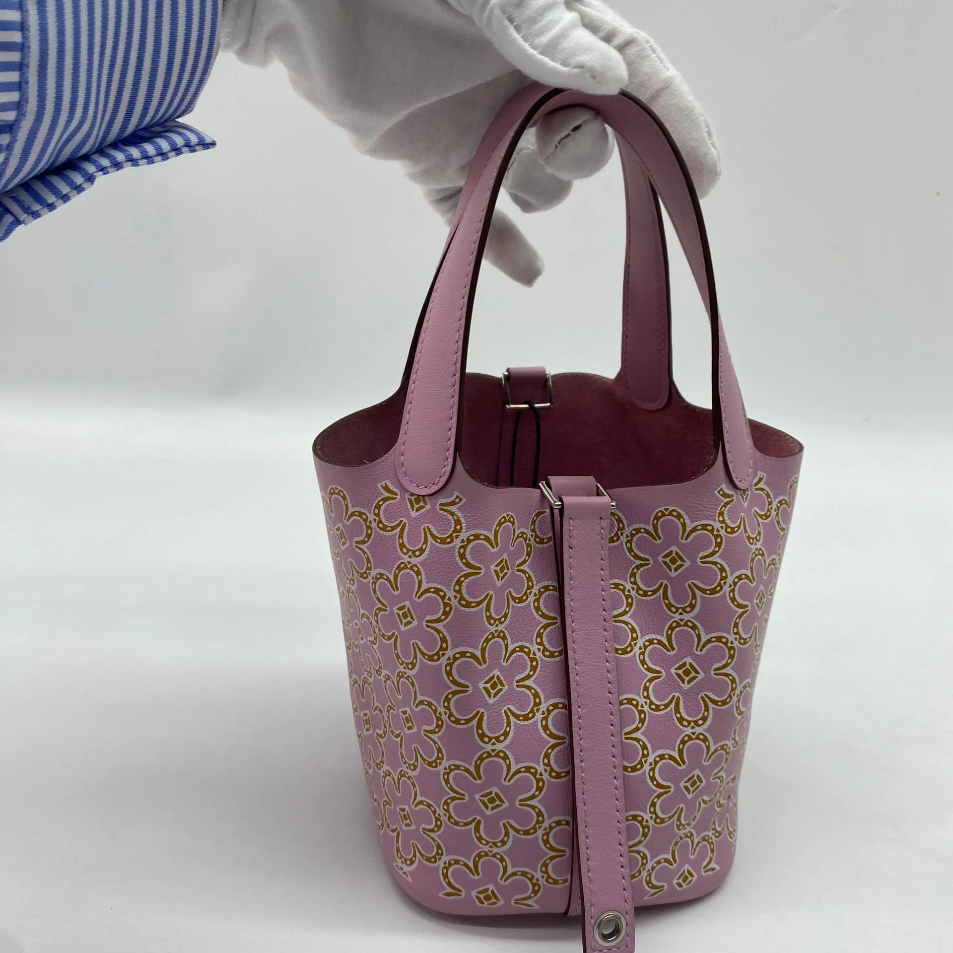HERMÈS LUCKY DAISY MICRO PICOTIN 14, SWIFT, MAUVE SYLVESTRE - Image 11