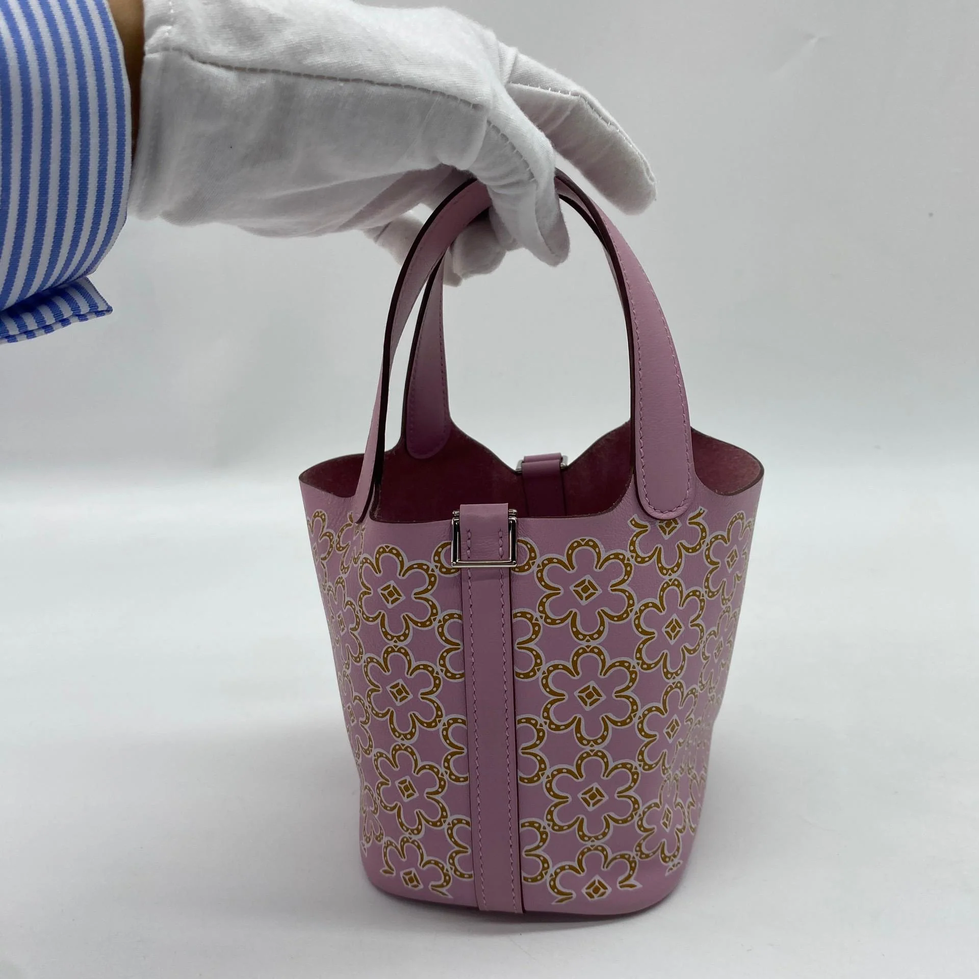 HERMÈS LUCKY DAISY MICRO PICOTIN 14, SWIFT, MAUVE SYLVESTRE - Image 12