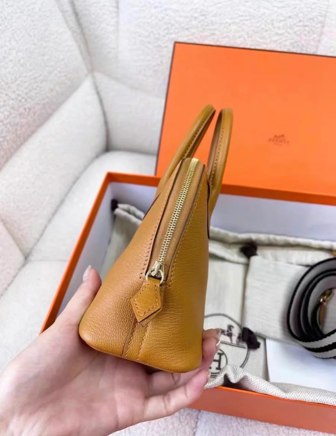 Hermes mini Bolide 1923 Sesame Bag - Image 6
