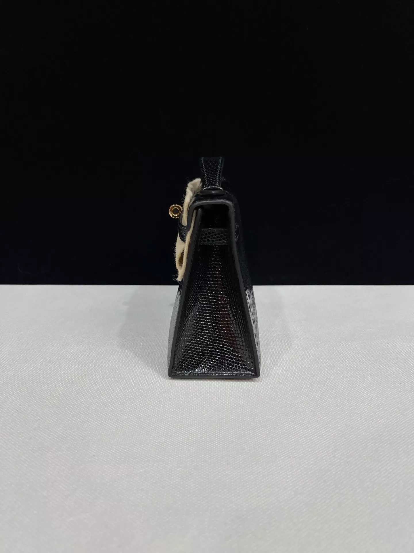 Hermes Kelly Pochette Black Lizard leather gold hardware - Image 3