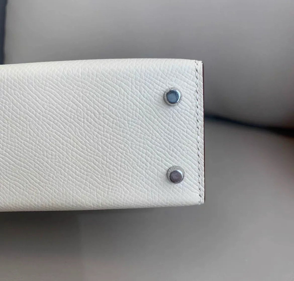 Hermès Mini Kelly 20 Nata and Gold Epsom Leather Palladium Hardware - Image 5