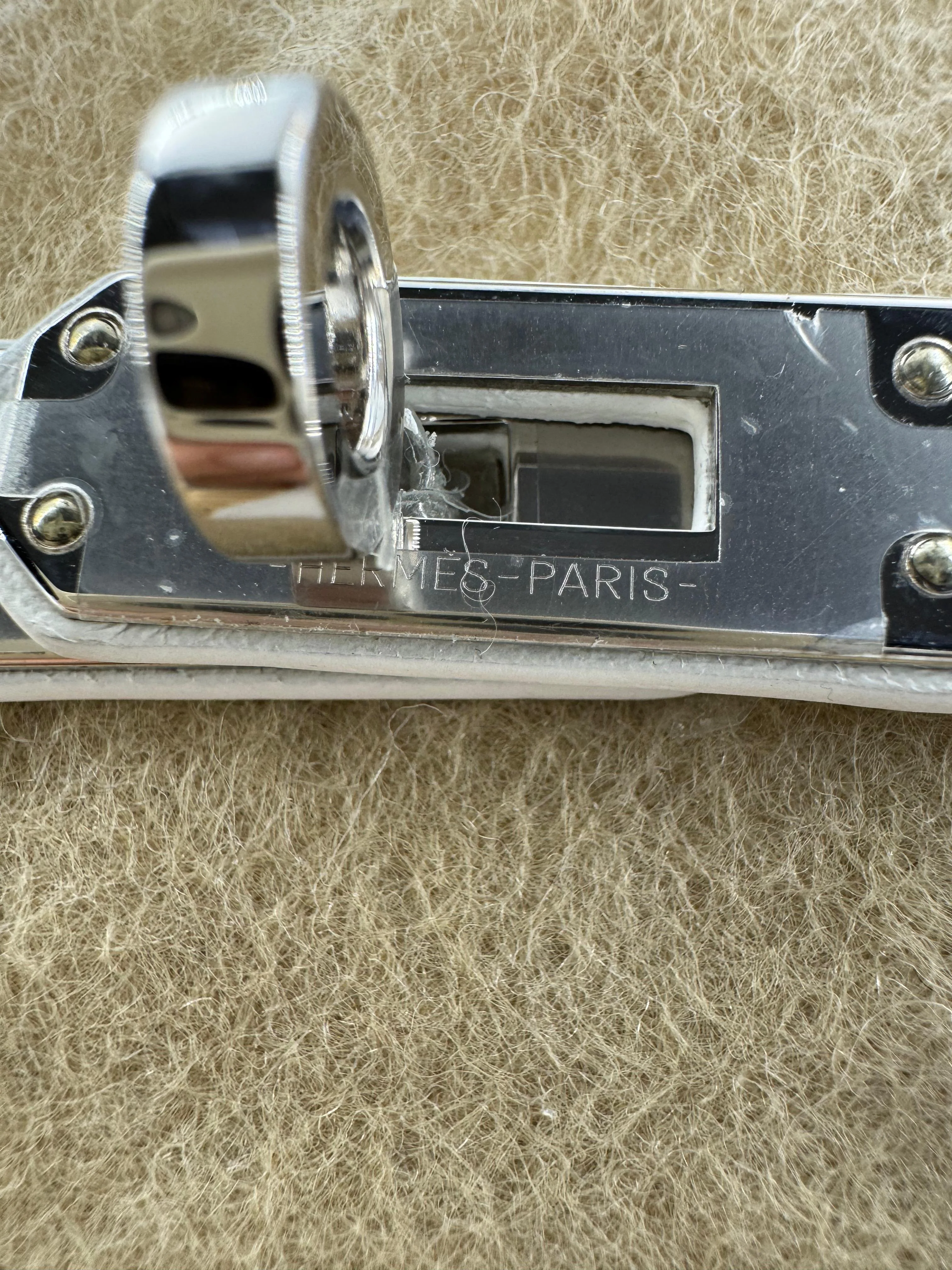 Hermès Mini Kelly 20 “Picnic” White Swift Leather & Palladium Hardware - Image 15