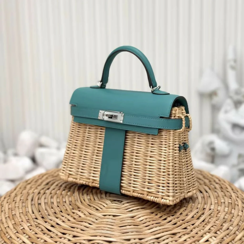 Hermès Mini Kelly Picnic Green Swift Leather with Palladium hardware