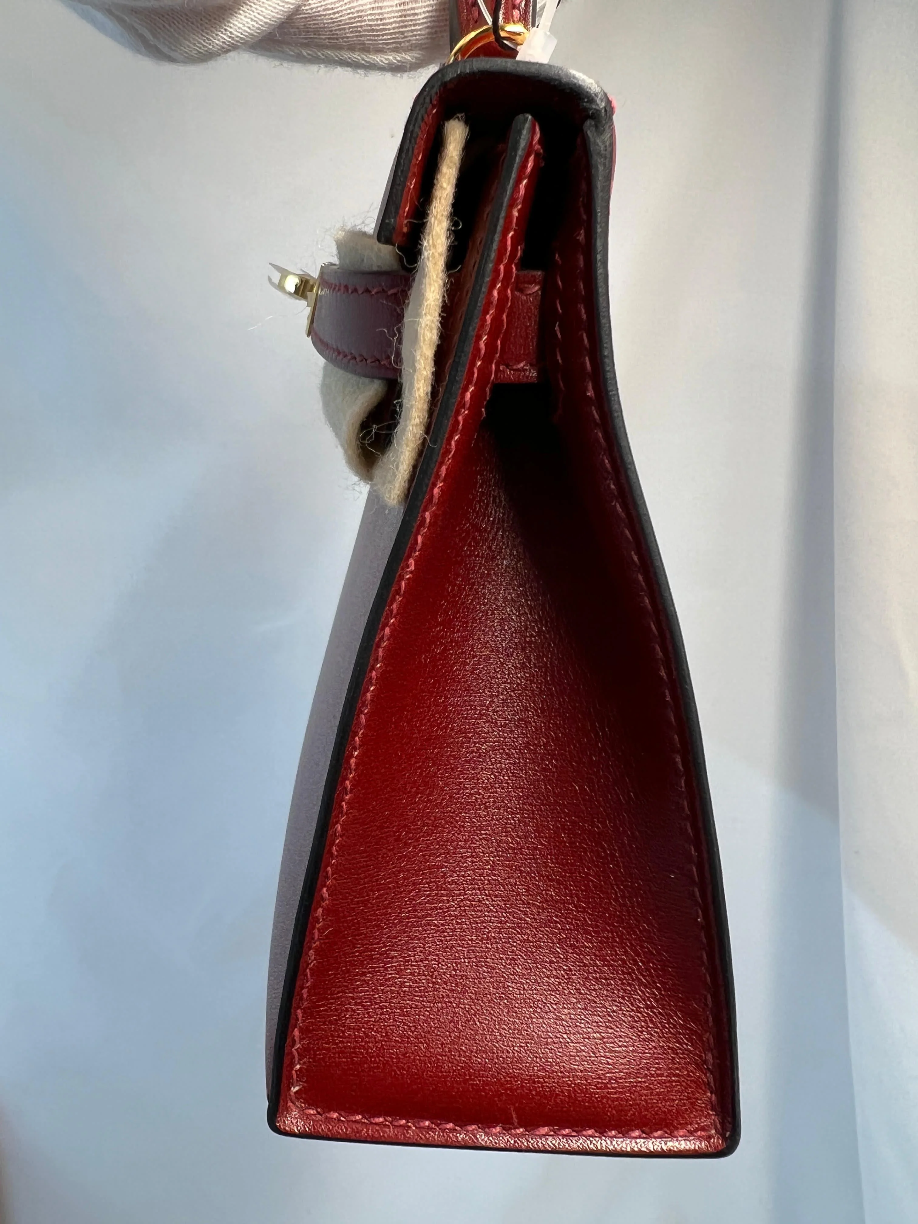 Hermès Mini Kelly Bordeaux (Rouge H) Box Leather Gold Hardware - Image 5