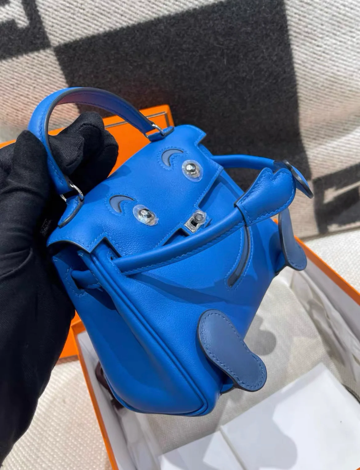 Hermes mini kelly doll blue sapphire palladium hardware - Image 3