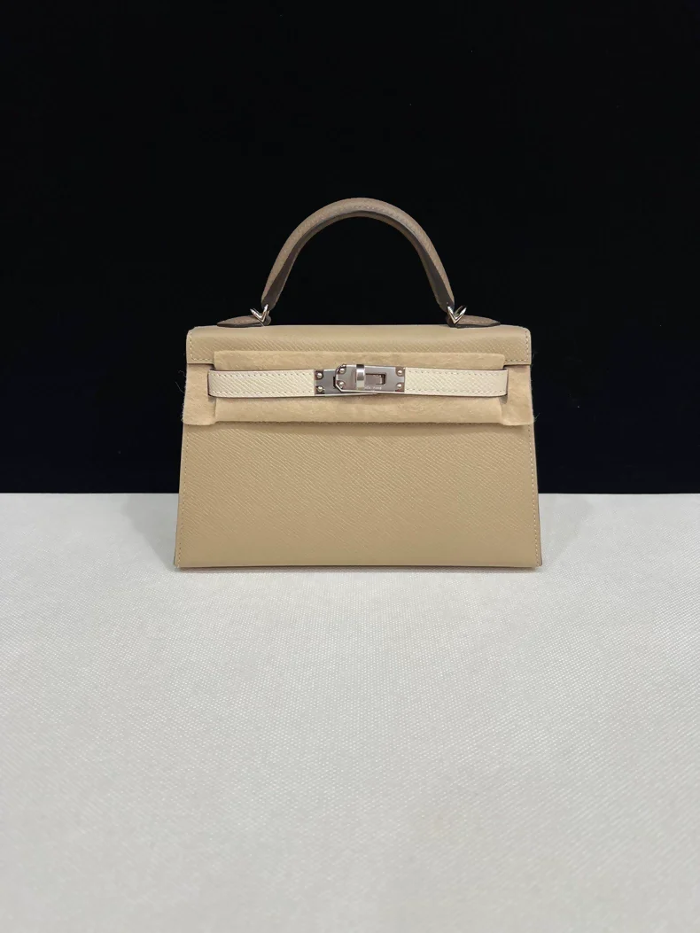 Hermes Mini Kelly 20 Trench Coat/Etoupe/Craie Epsom leather palladium hardware - Image 2