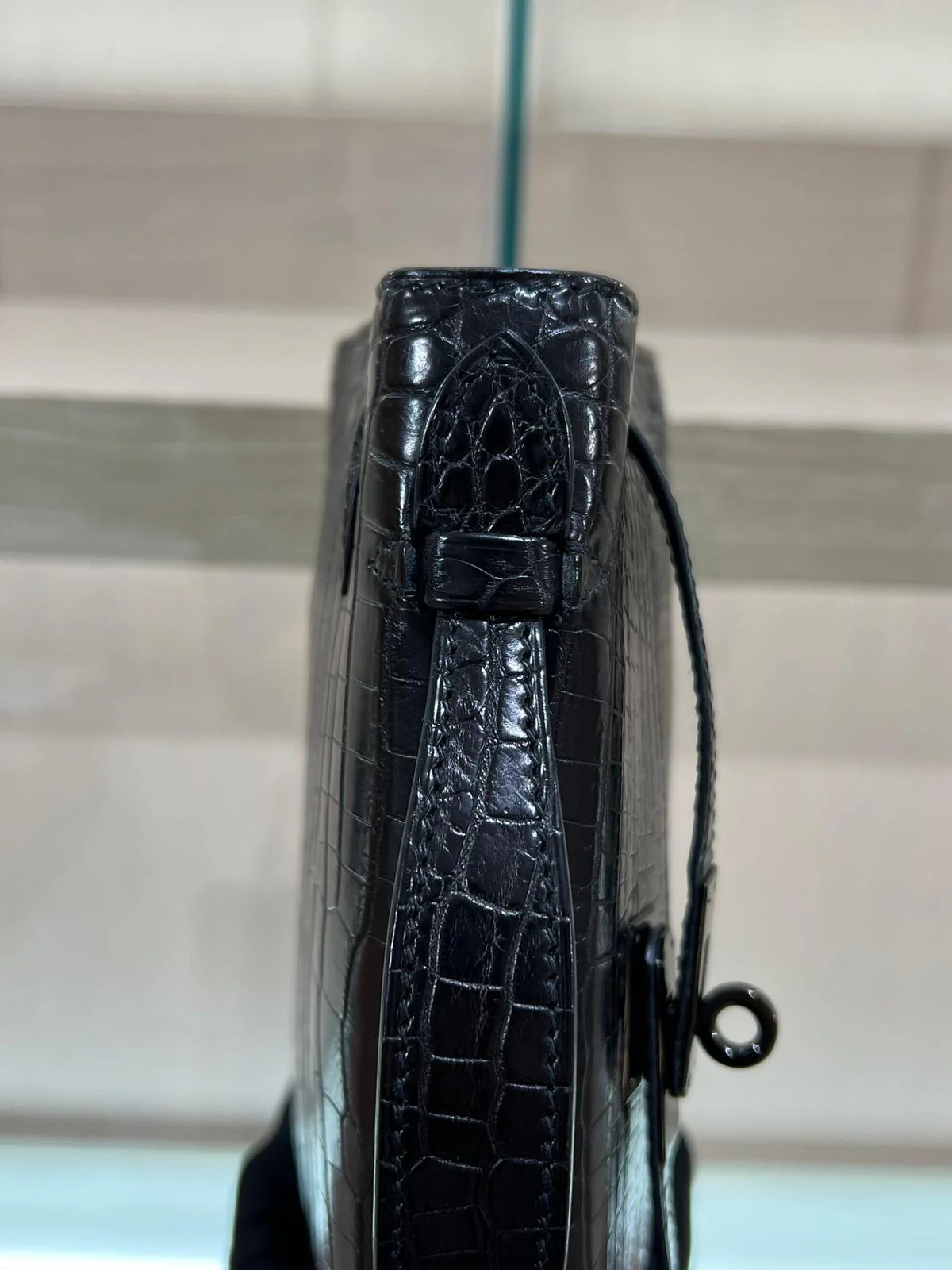 Hermès Mini Kelly Pochette So Black Matte Crocodile - Image 11