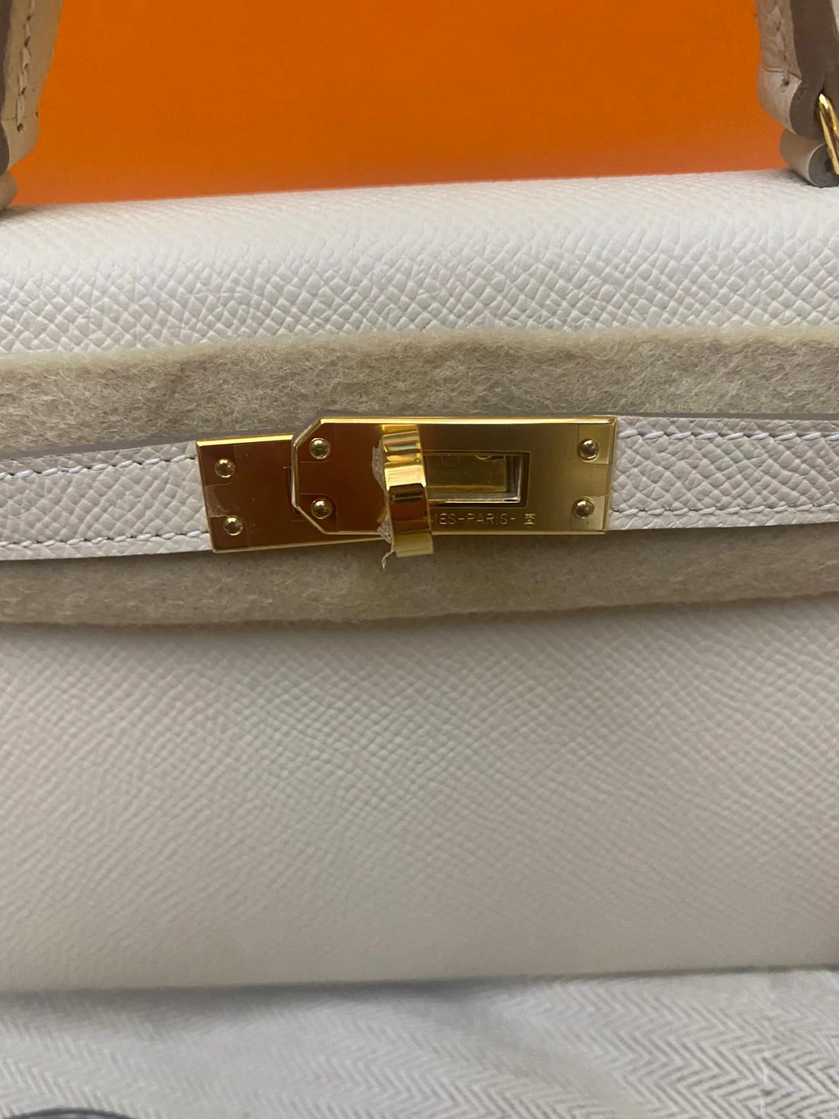 Hermes Mini Kelly Sellier Craie Epsom leather Gold hardware - Image 3