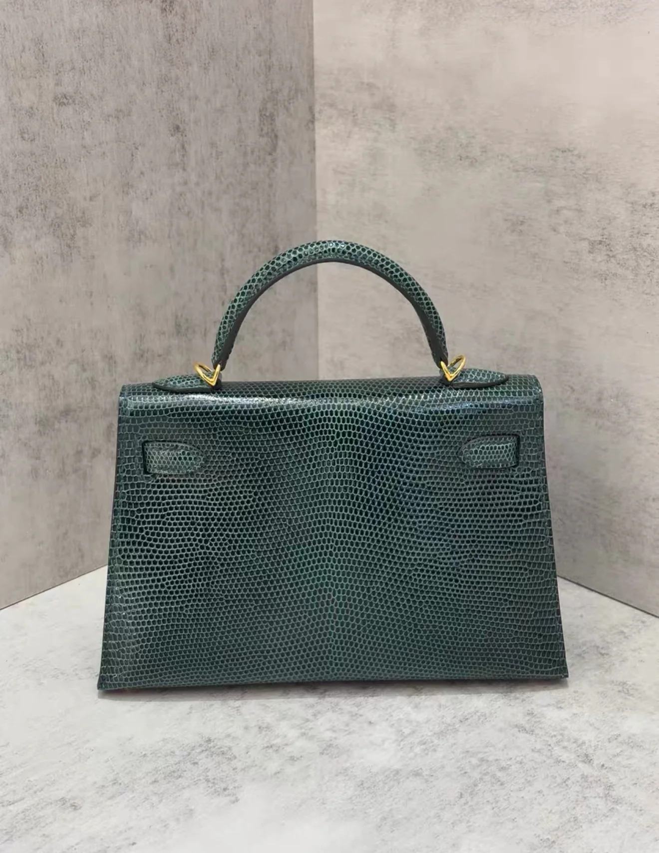 Hermes mini Kelly Vert Cypress Lizard leather Gold Hardware - Image 2