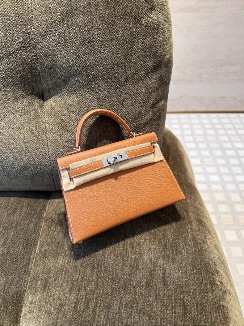 Hermes Mini kelly 20 gold Epsom leather palladium hardware - Image 3