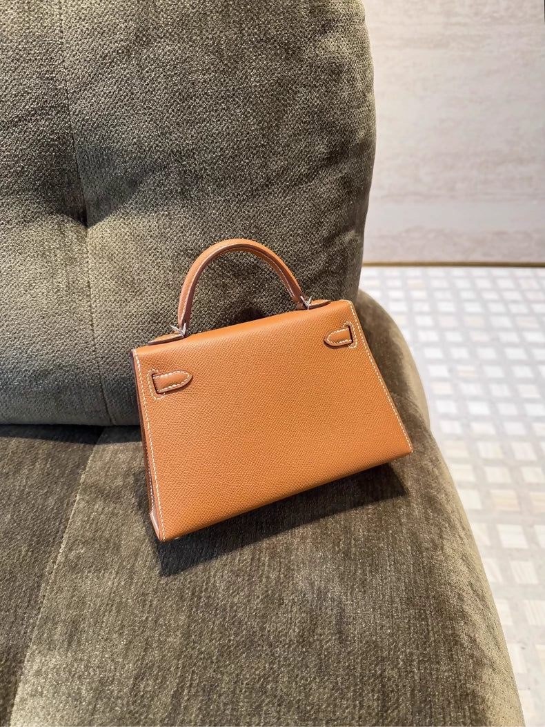 Hermes Mini kelly 20 gold Epsom leather palladium hardware - Image 4