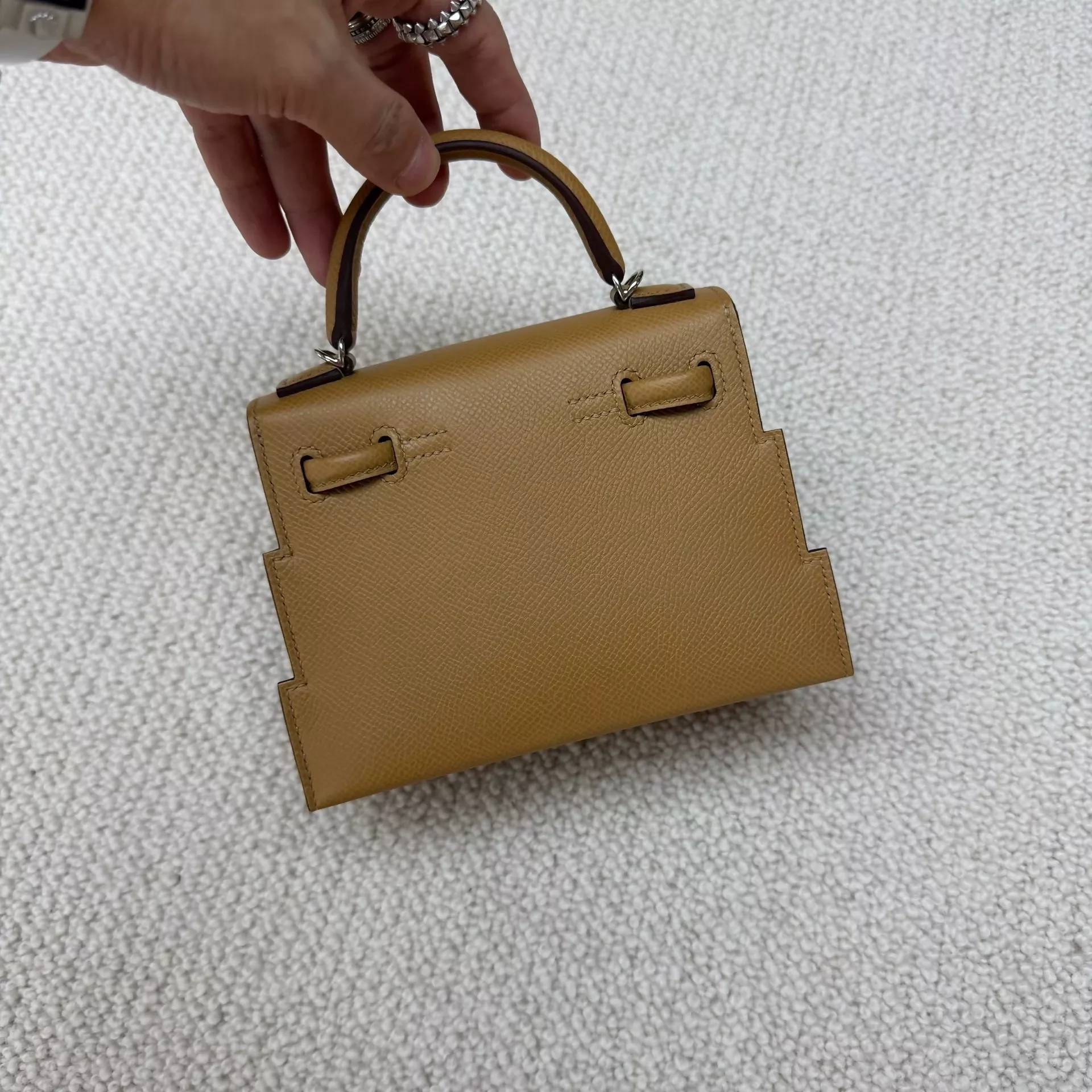 HERMÈS KELLY PICTO DOLL BISCUIT EPSOM LEATHER PALLADIUM HARDWARE - Image 4