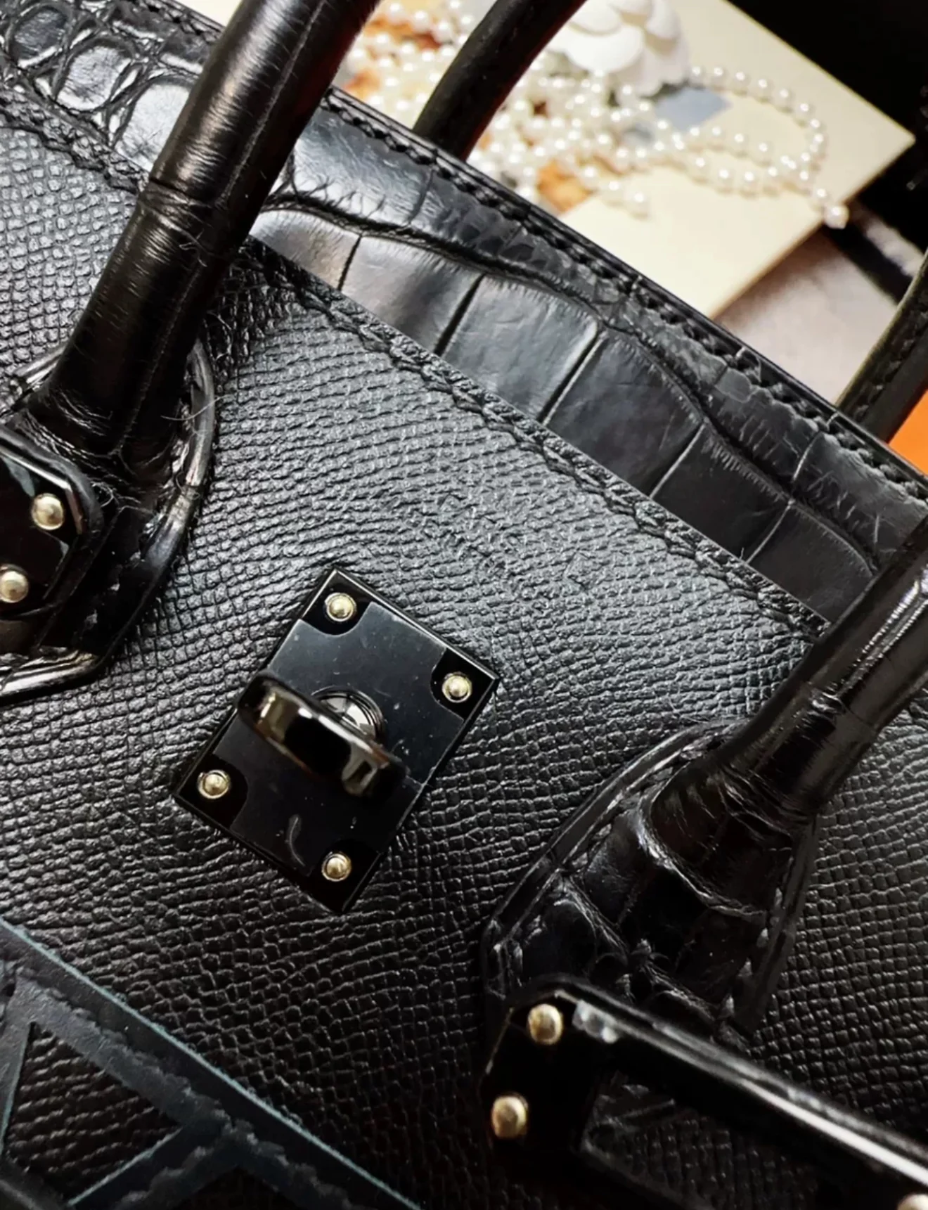 Hermès Night Sac Faubourg Birkin 20 SO BLACK Matte Alligator - Image 3