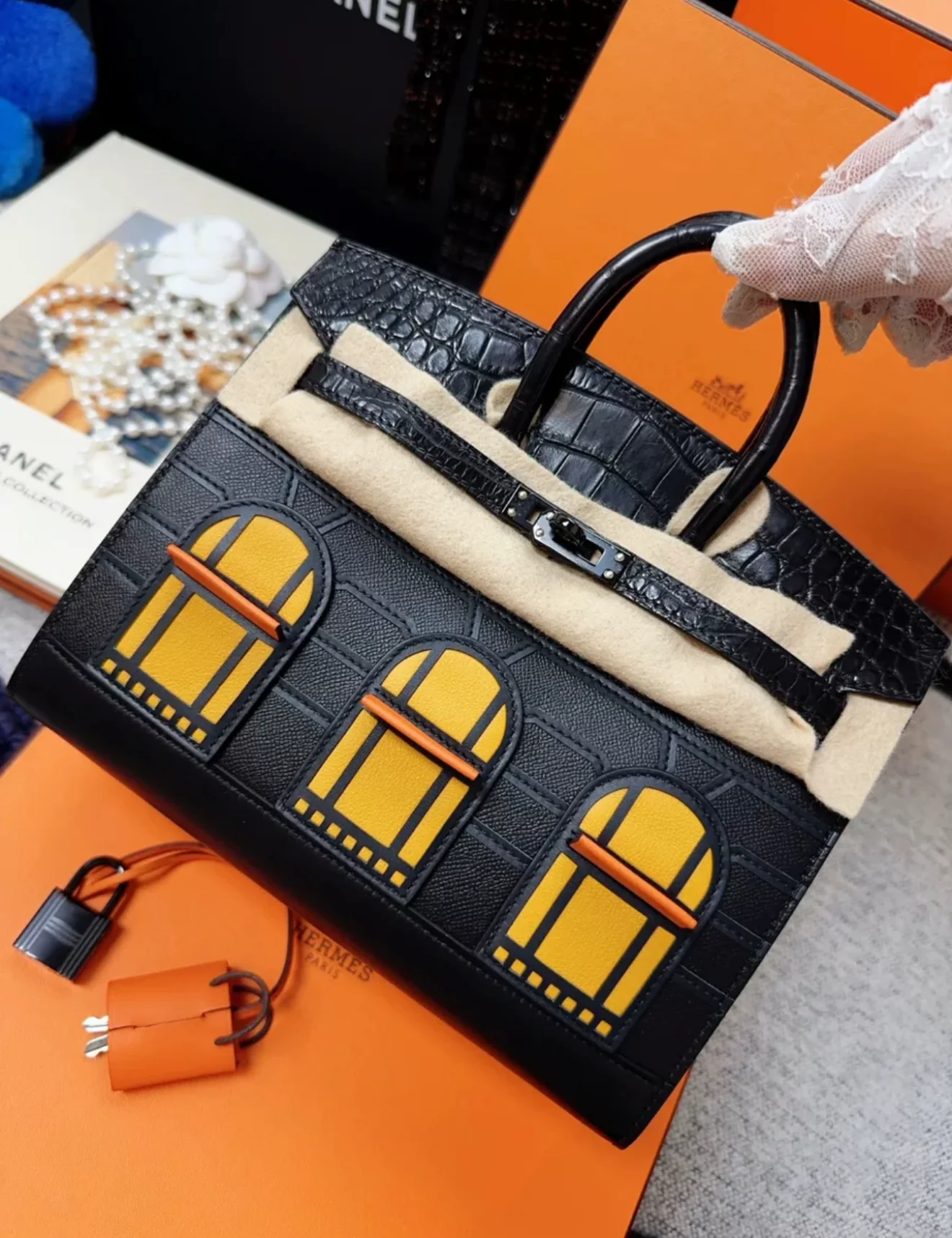 Hermès Night Sac Faubourg Birkin 20 SO BLACK Matte Alligator - Image 5
