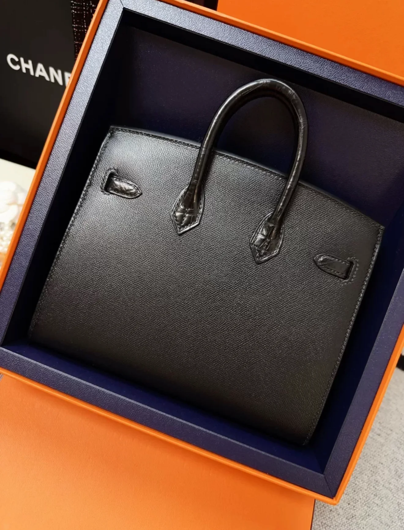 Hermès Night Sac Faubourg Birkin 20 SO BLACK Matte Alligator - Image 6