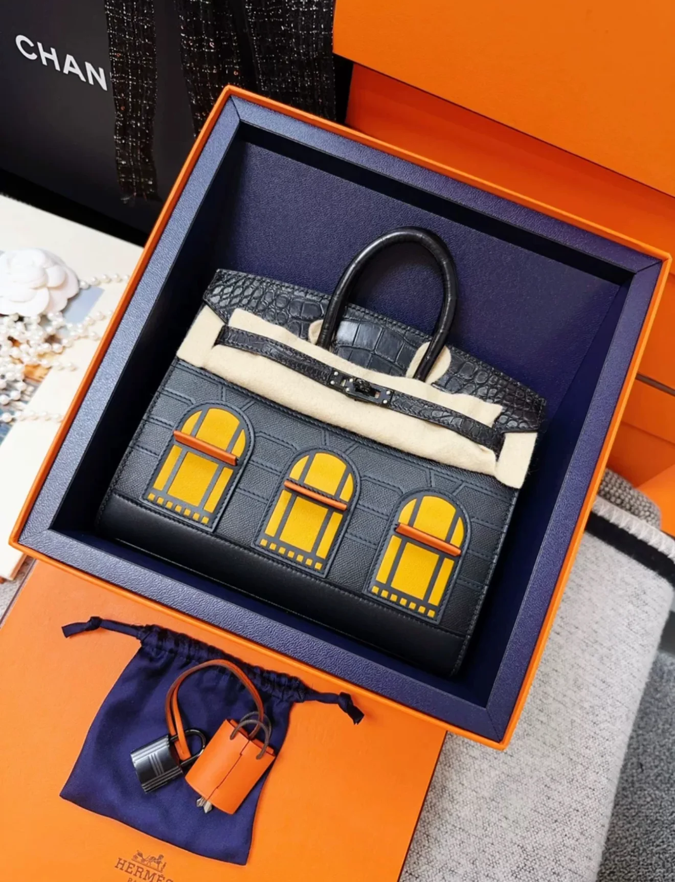 Hermès Night Sac Faubourg Birkin 20 SO BLACK Matte Alligator - Image 8