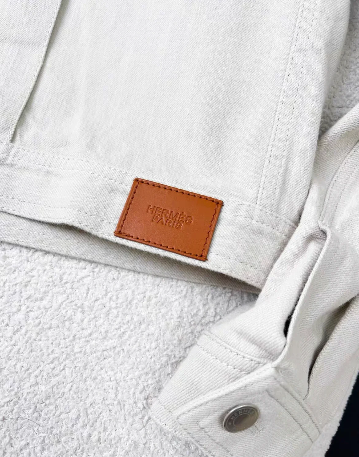 Hermes off-white denim jacket size 34 - Image 2