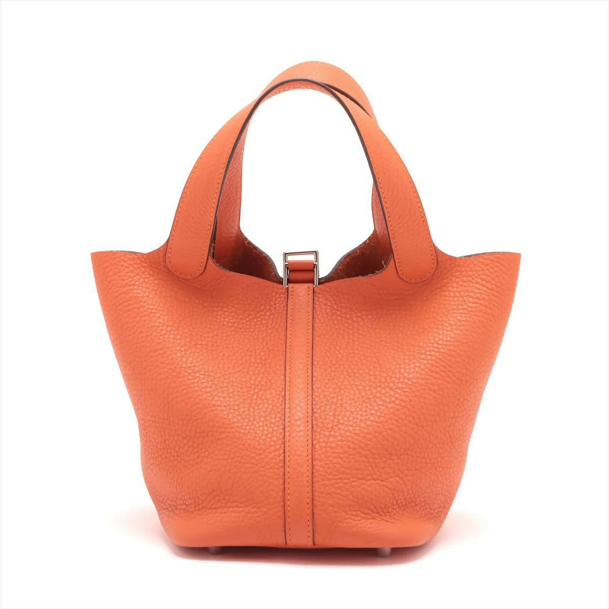 Hermès Orange Clemence Picotin Lock 18 with Palladium Hardware - Image 2