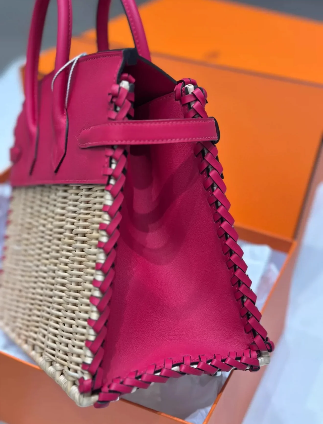 Hermès Picnic Birkin 25 Pink Palladium Hardware - Image 3