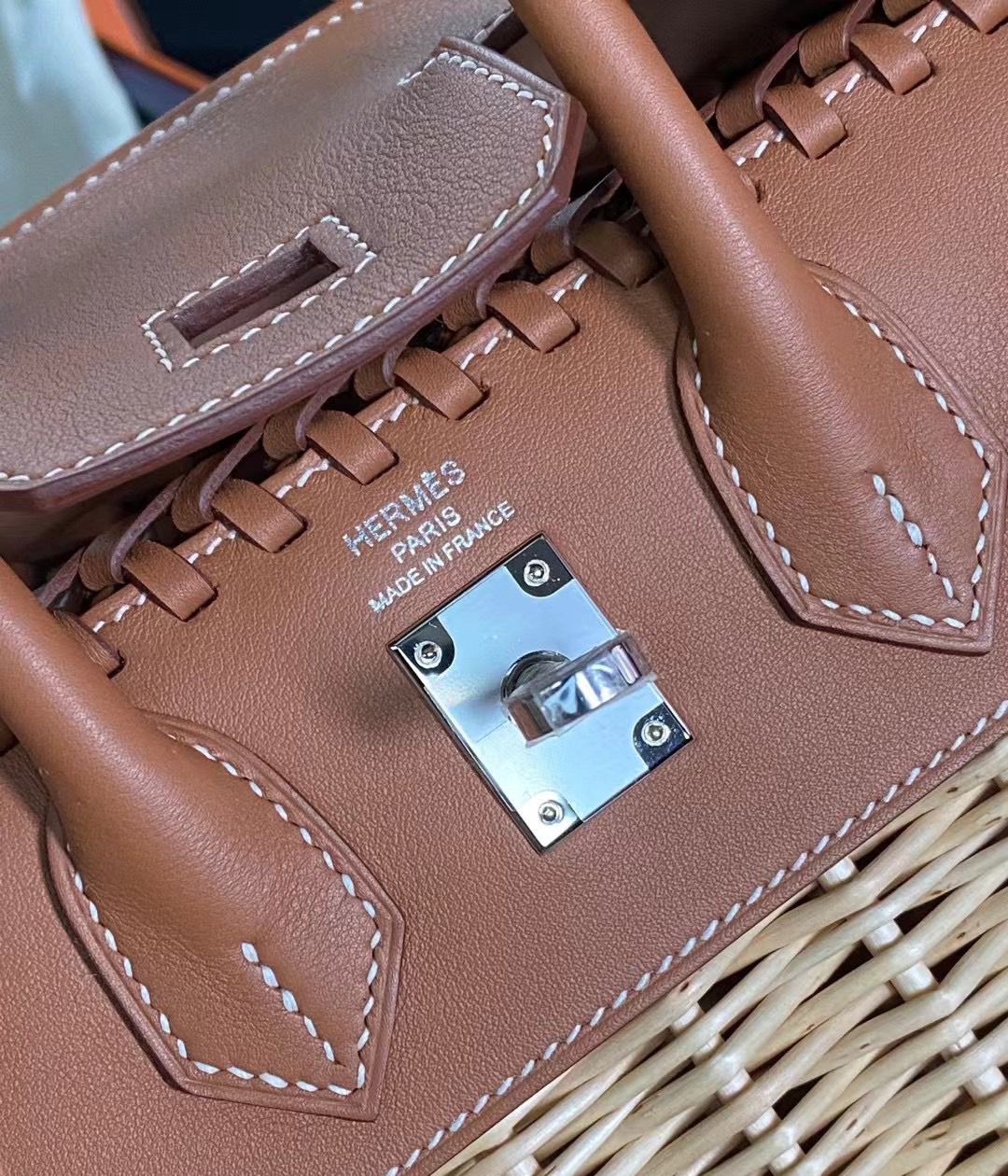 Hermès Picnic Birkin 25 Barenia Palladium Hardware - Image 4