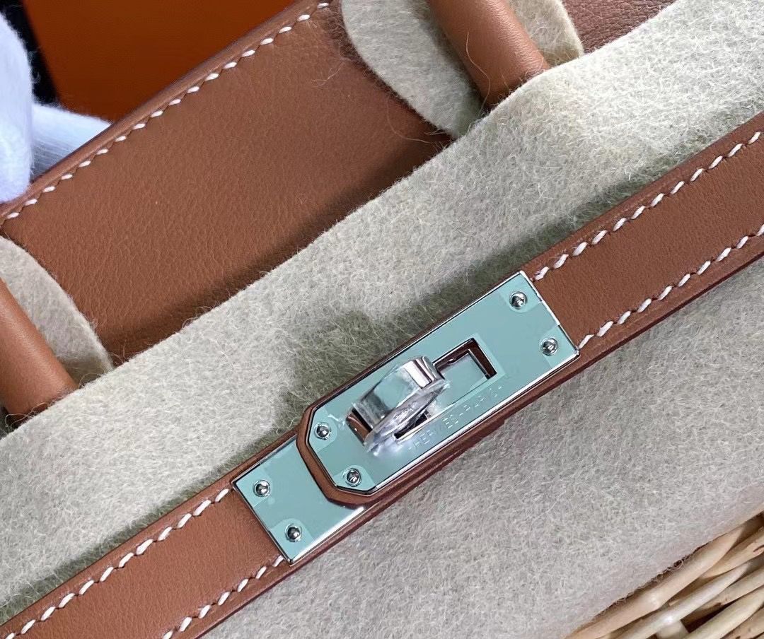 Hermès Picnic Birkin 25 Barenia Palladium Hardware - Image 5