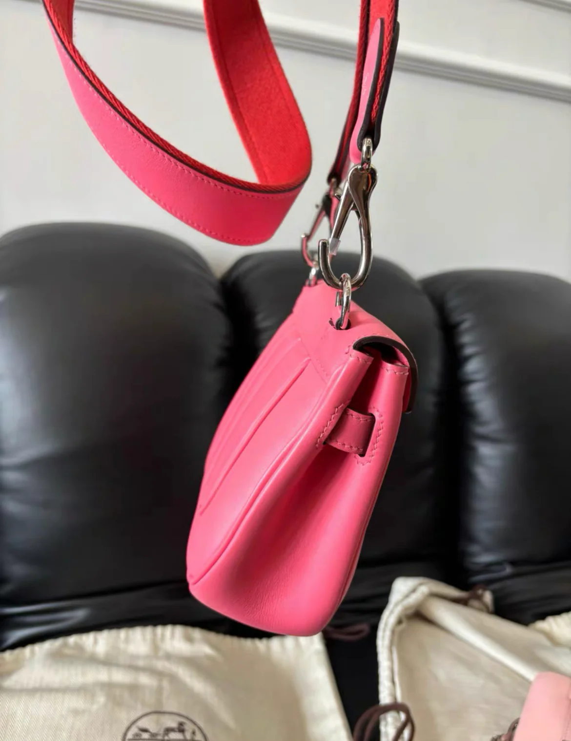HERMES PINK MINI BERLIN SHOULDER BAG - Image 2